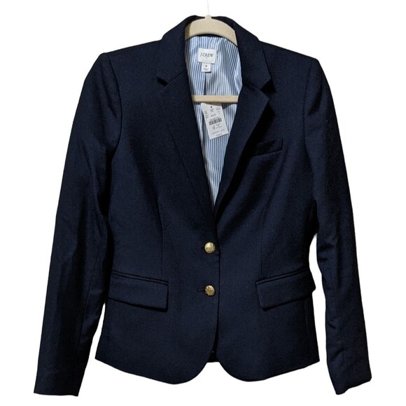 NEW J.Crew Factory Original schoolboy blazer Navy AZ565 women's size 4 - Picture 1 of 9